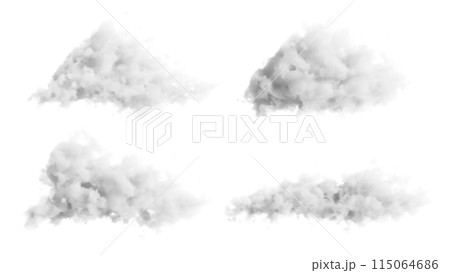 リアルな雲のイラストセット リアルな雲のイラストセット 115064686