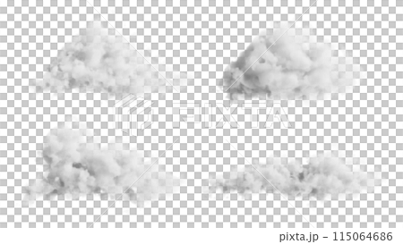 リアルな雲のイラストセット リアルな雲のイラストセット 115064686