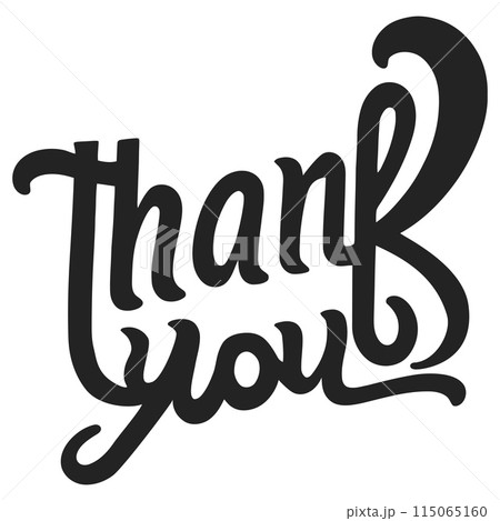 Thank you. Handwritten lettering phrases with modern design. 115065160