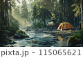 森の中でキャンプ 森の中でキャンプ 115065621