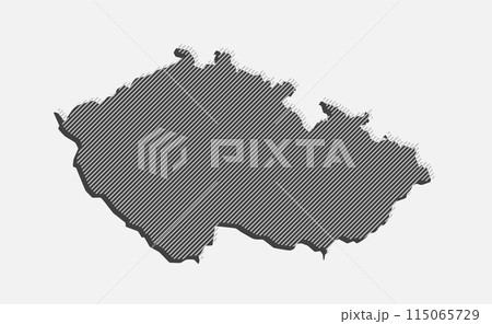 Abstract map Czech Republic, parallel grey lines 115065729