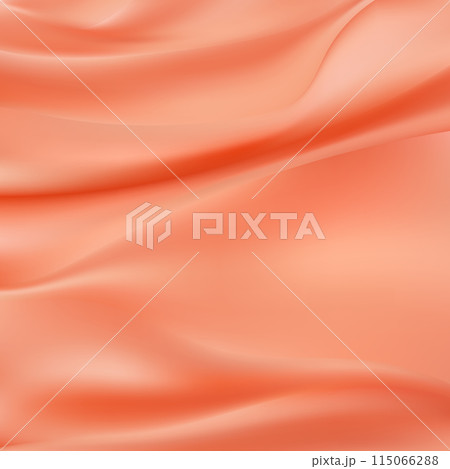 Color Satin Silky Cloth Fabric Textile Drape with Crease Wavy Folds background. With soft waves and,waving in the wind Texture of crumpled paper. object Vector,illustration. eps 10 115066288