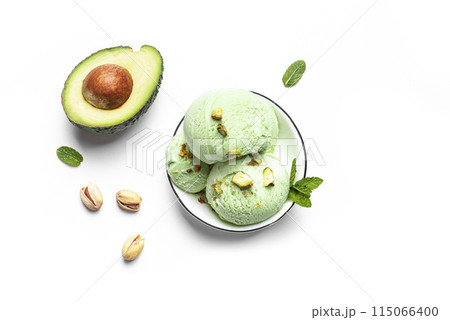 Green pistachio avocado ice cream Green pistachio avocado ice cream 115066400
