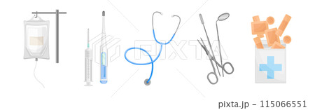 Medical Object and Different Hospital Item Vector Set 115066551