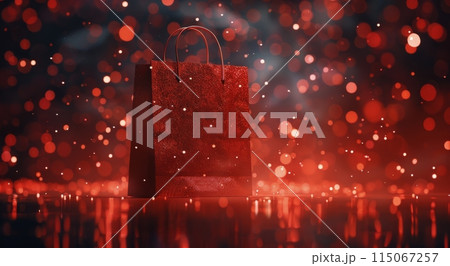 Red Bag on Wet Floor 115067257