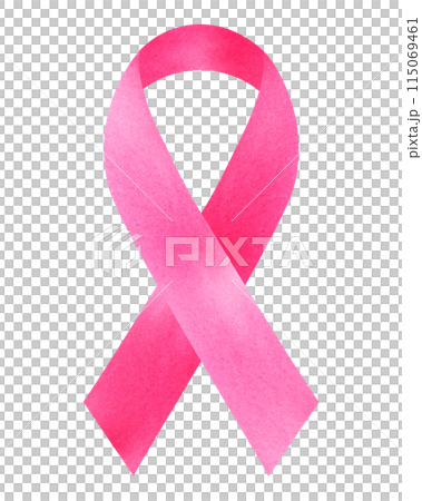 水彩テクスチャのピンクリボン 水彩テクスチャのピンクリボン 115069461