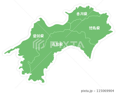 四国地方の形 115069904