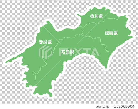 四国地方の形 115069904