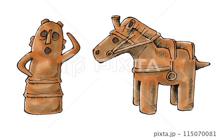 人物埴輪と馬形埴輪 人物埴輪と馬形埴輪 115070081