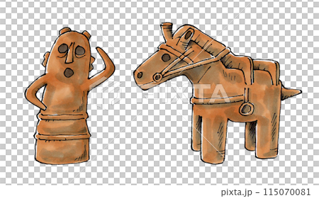 人物埴輪と馬形埴輪 人物埴輪と馬形埴輪 115070081