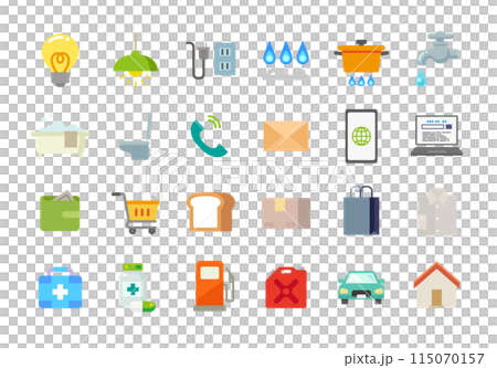 Icon set of illustrations related to daily life 115070157