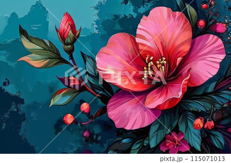 the flower and leaf vibrant color the flower and leaf vibrant color 115071013