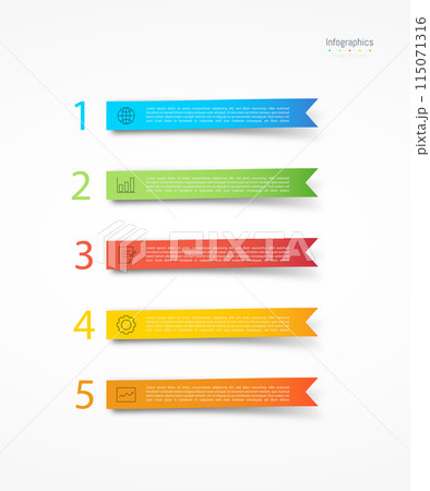 Infographic 5 options design elements for your business data. Vector Illustration. 115071316