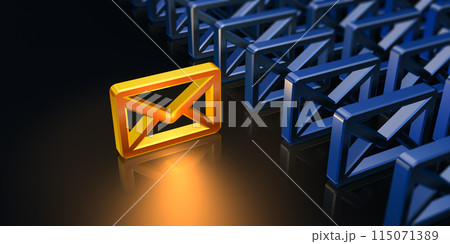 メールアイコンの並び、一つだけ強調されているメール 115071389