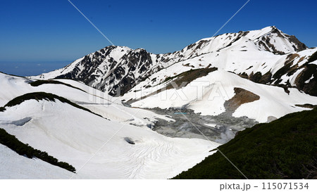 立山連峰の地獄谷 立山連峰の地獄谷 115071534