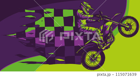 vector illustration of motocross racing flag background template vector illustration of motocross racing flag background template 115071639