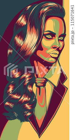 Vector illustration of Business woman with tattoo Vector illustration of Business woman with tattoo 115071641