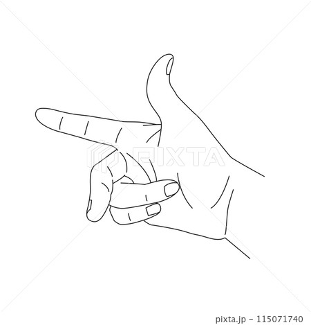 フレミングの右手の法則・線画 フレミングの右手の法則・線画 115071740