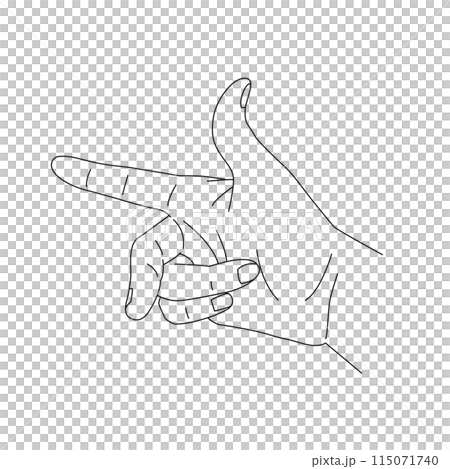 フレミングの右手の法則・線画 フレミングの右手の法則・線画 115071740