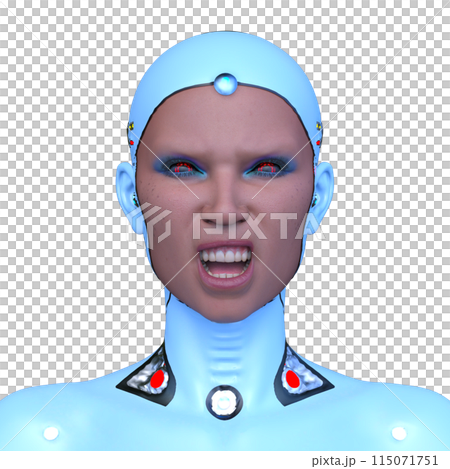 女性機器人臉部特寫 115071751