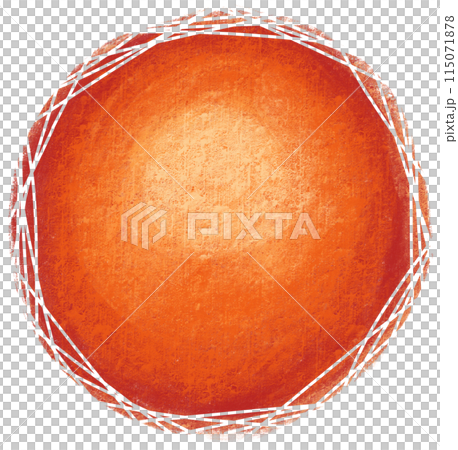 Red orange color sphere bubble circle paitning drawing brush texture background sphere 115071878