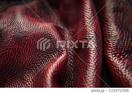 Close up of red leather texture. Abstract background and texture for design 115072508