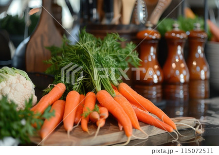 Funny vegetables in the refrigerator. 115072511