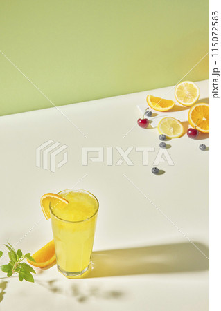 Colorful color background. Refreshing and fresh oranges, lemons and other fruits full of vitamins. Colorful color background. Refreshing and fresh oranges, lemons and other fruits full of vitamins. 115072583