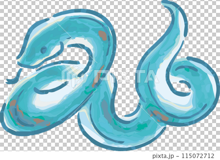 New Year's card material New Year 2025 Year of the Snake Snake Snake Snake Sumi-e Ink painting Print Japanese painting Watercolor Hand-drawn Illustration material 115072712