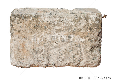 cement block isolated on white background. Clipping path cement block isolated on white background. Clipping path 115073375