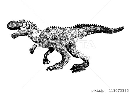 black dinosaur silhouette isolated on white background, model of giganotosaurus toy black dinosaur silhouette isolated on white background, model of giganotosaurus toy 115073556