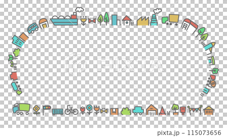 Hand drawn vector illustration about city and logistics Hand drawn vector illustration about city and logistics 115073656