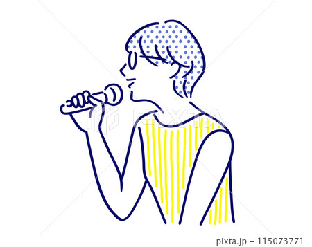 マイクを持って歌う女性 115073771