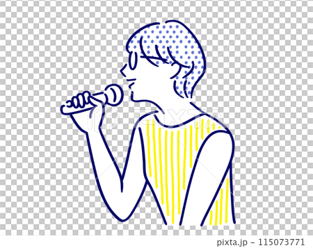 マイクを持って歌う女性 115073771