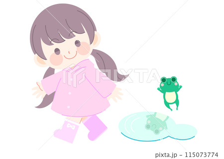 水たまりの横を通る女の子 水たまりの横を通る女の子 115073774