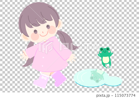 水たまりの横を通る女の子 水たまりの横を通る女の子 115073774