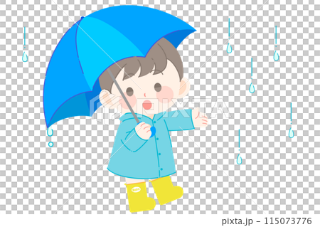A boy popping an umbrella A boy popping an umbrella 115073776