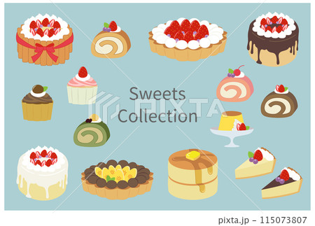 かわいいスイーツのイラストセット 115073807