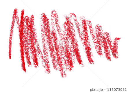 Red pencil strokes isolated on white background. Red pencil strokes isolated on white background. 115073931