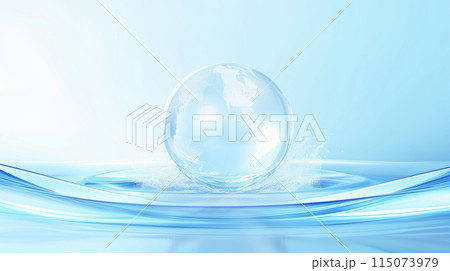 "地球がマッピングされた水のしずく."<AI生成素材> 115073979