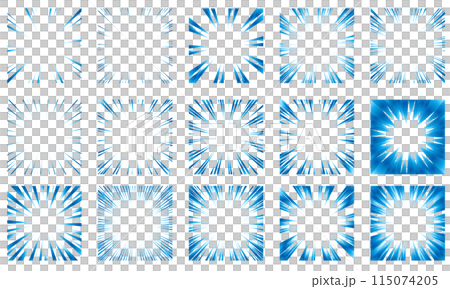 Set of blue gradient lines Set of blue gradient lines 115074205
