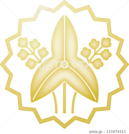 家紋　大関沢瀉【金色】 115074313