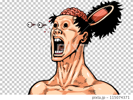 Illustration of a man with his head wide open 115074371