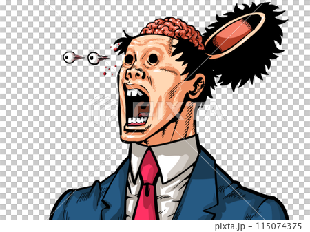 一個男人張開腦袋的插圖 115074375