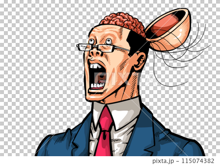一個男人張開腦袋的插圖 一個男人張開腦袋的插圖 115074382