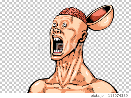 一個男人張開腦袋的插圖 115074389
