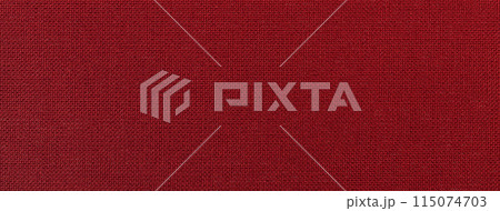 Dark red background from textile material with wicker pattern and texture, macro. Structure of wine fabric. Dark red background from textile material with wicker pattern and texture, macro. Structure of wine fabric. 115074703