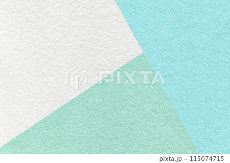 Texture of craft white, green and blue pastel color paper background, macro. Vintage abstract mint cardboard 115074715
