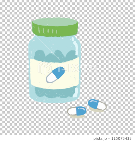 Hand drawn bottle of medicine 115075435