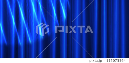 ブルーのカーテンとスポットライト、背景素材 ブルーのカーテンとスポットライト、背景素材 115075564